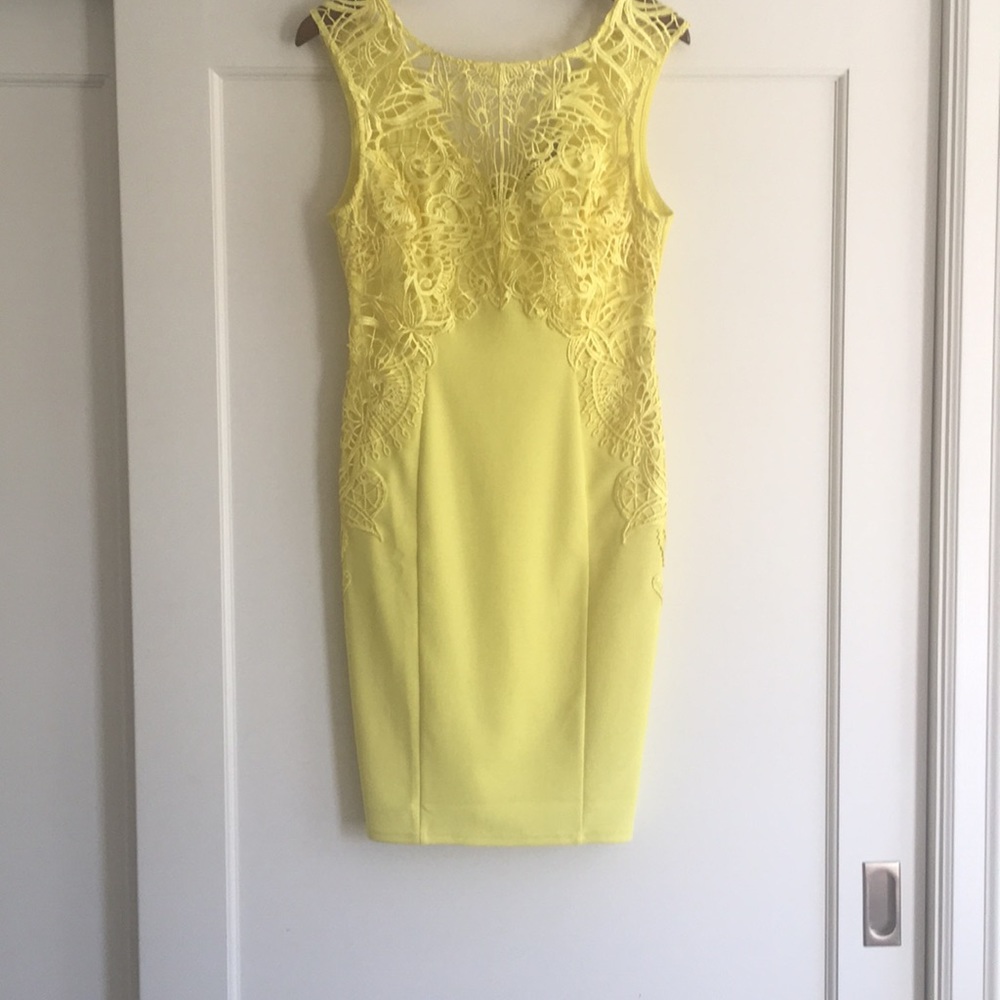 Lemon yellow ASOS parts dress, midi
